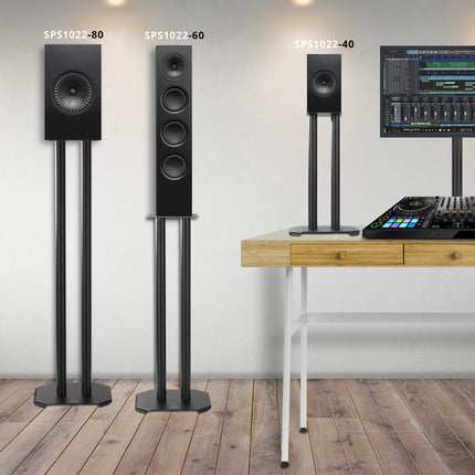 Duronic SPS1022/40 Speaker Stand, 40 cm high, sand-weightable – Cone to reduce vibrations – Universal compatibility with HiFi/Stereo/Home Theater 5.1 speakers