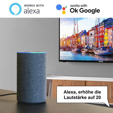 TELEFUNKEN XU43SN550S 43-inch TV/Smart TV (4K Ultra HD, HDR, Triple Tuner, Dolby Atmos) - Includes 6 months of HD+ [2023], Black