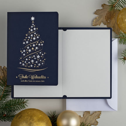Art Nuvo - EXCLUSIVE CHRISTMAS CARDS SET OF 10 CARDS, 120x170mm, GILDED AND EMBOSSED CHRISTMAS MOTIFS MADE OF METALLIC WITH INSERTS AND ENVELOPES