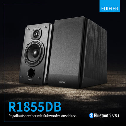 Edifier R1855DB Bluetooth kõlarisüsteem RMS 16Wx2 + 19Wx2, must
