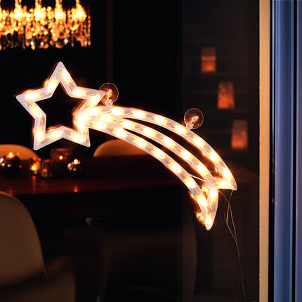 Konstsmide LED window silhouette, comet, 35 warm white diodes, 230V, indoor, white cable - 2160-010