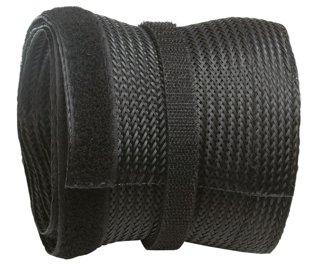 RICOO cable duct black 200cm long x 8.5cm wide Z9085B-2 cable sleeve resealable with velcro cable guide cable management