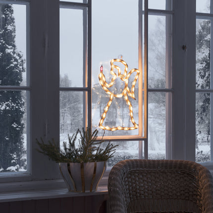 Konstsmide LED akna siluett, ingel, 50 sooja valget dioodi, 230V, siseruumidesse, valge kaabel - 2173-010