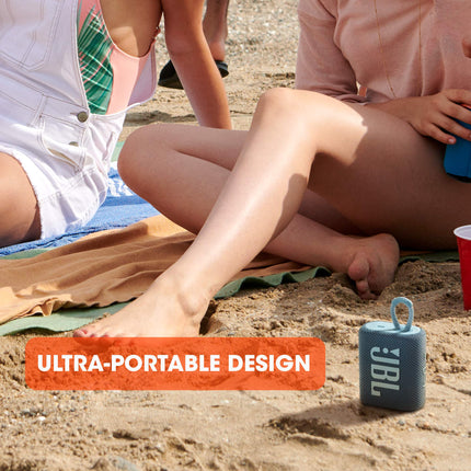 JBL Go 3: Portable Speaker with Bluetooth, Built-in Battery, Waterproof and Dustproof Feature Blue JBLGO3BLUAM