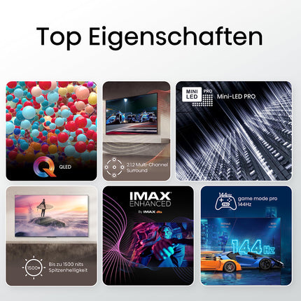 Hisense 75U8KQ Mini LED 4K ULED nutiteler - - 190,5 cm (75 tolli) Dolby Vision IQ ja Atmos, 120Hz paneel, Game Mode Pro, UHD AI ülesskaleerija, HDR10+, Bluetooth, Apple AirPlay, Alexa, antratsiithall [2023]
