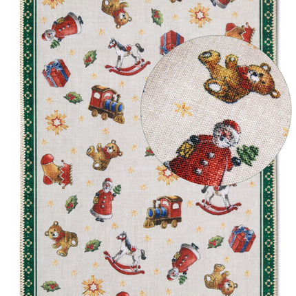 Villeroy &amp; Boch Design Rug Nostalgic - Toy's Delight - Christmas Tree Blanket, Entrance Mat, Christmas Tree Rug for Living Room, Bedroom, Dining Room, Hallway - Green Multicoloured, 50x80 cm