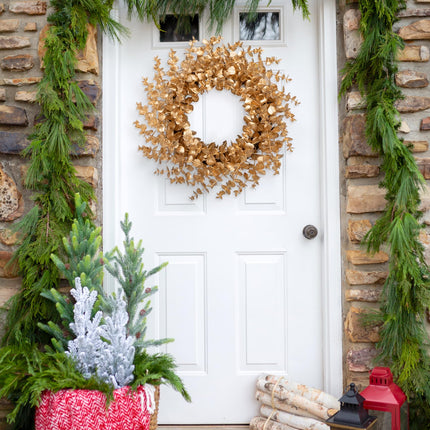 51cm Christmas wreath Christmas eucalyptus wreath Christmas decoration door wreath for Advent celebrations, house wall hanging or Christmas decoration, front door, house wall hanging or Christmas tree decoration door sign decoration