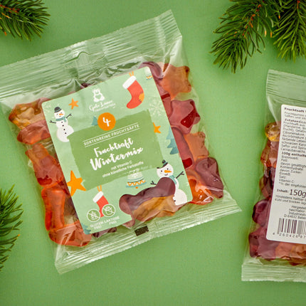 naschlabor x Good Mood Christmas Fruit Juice Bear | Single-variety fruit juices | No artificial colors or flavor enhancers | Gluten- and lactose-free (Winter Mix Fruit Juice) 23 x 150g