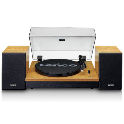 Lenco LS-300 - Hi-Fi plaadimängija Bluetoothiga - Väliste kõlaritega 2 x 10 W RMS - Rihmülekanne - Automaatne seiskamine - MDF-korpus - Puit
