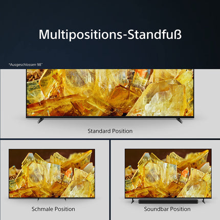 Sony BRAVIA XR, XR-75X90L, 75-tolline televiisor, täismassiiv-LED, 4K HDR 120Hz, Google, nutiteler, töötab Alexaga, eksklusiivsete PS5 funktsioonidega, HDMI 2.1, mängumenüü ALLM + VRR-iga, 24 + 12-kuuline garantii