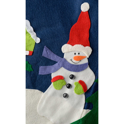 WeRChristmas Snowman Christmas Tree Skirt Decoration, Fabric, Multi-Colour, 90 cm, Large