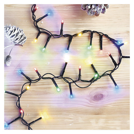 EMOS LED light chain multicolor for indoor and outdoor use, 12m long cluster Christmas light chain IP44 with 600 colorful LEDs + 5m cable and power supply, 6h timer function, for party, Christmas, decoration