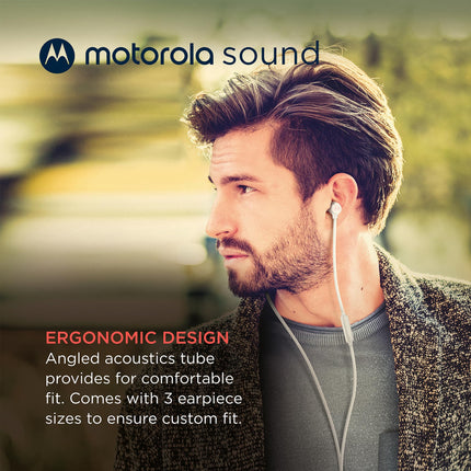 Motorola Sound Earbuds 3C-S kõrvasisesed kõrvaklapid mikrofoniga, mugav istuvus, käed-vabad kõned, kõrglahutusega heli, turvaline disain, USB-C port, valge
