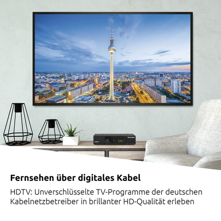 TechniSat HD-C 232 - HD-vastuvõtja digitaalse kaabeltelevisiooni jaoks (HDTV, DVB-C, HDMI, SCART, USB 2.0, RF sisend, RF väljund, EPG, kaugjuhtimispult) must