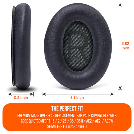 WC Wicked Cushions Replacement Ear Pads Compatible with Bose QuietComfort 35 (QC35) &amp; QuietComfort 35ii (QC35ii) Headphones &amp; More - Improved Comfort &amp; Durability | Black