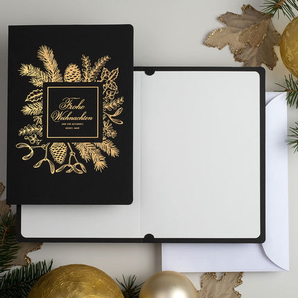 Art Nuvo - EXCLUSIVE CHRISTMAS CARDS SET OF 10 CARDS, 120x170mm, GILDED AND EMBOSSED CHRISTMAS MOTIFS MADE OF METALLIC WITH INSERTS AND ENVELOPES
