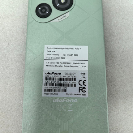 Ulefone Note 19 Android 14 Smartphone Without Contract, 5000mAh Battery, Octa Core 6.56" HD+ Smartphone, 6GB+32GB/512GB Expandable, 8MP+5MP Camera, Dual SIM 4G Unlocked Phones, Face ID/GPS