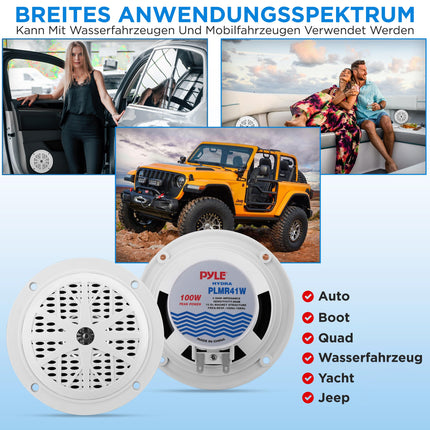 Pyle Outdoor Speakers – 100W waterproof speaker, passive music box, perfect for any environment: on boats, pool &amp; sauna speakers or as an outdoor music system terrace