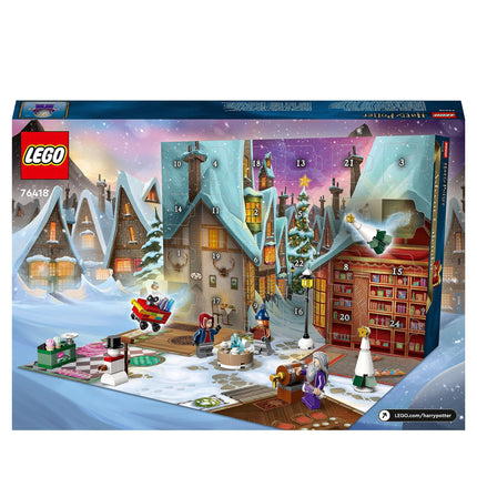LEGO 76418 Harry Potteri advendikalender 2023, jõulukalender 24 kingitusega, sh 18 Hogsmeade'i minimudelit ja 6 minifiguuri, näiteks Hermione Granger ja Draco Malfoy, jõulumänguasi