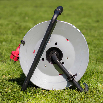 Meister cable reel H07RN-F3G1.5, IP44 - 40 m cable - thermal protection switch - outdoor / cable reel with 4 Schuko sockets / cable box with extension cable / cable reel with crank / 7435890
