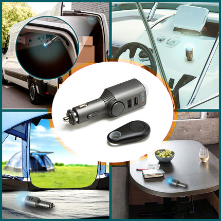 Technaxx TX-100 auto-, haagissuvila- ja paadialarm/mobiilne minialarm liikumistuvastusega + kaugjuhtimispult ja autolaadija - 2x USB, 6 päeva ooterežiimis, 110db alarmiheli heidutuseks
