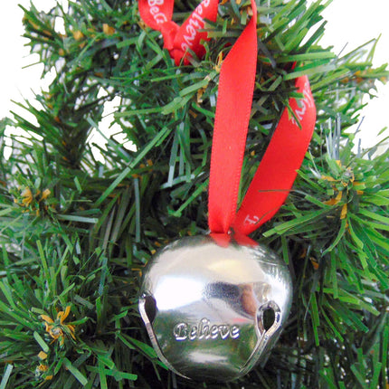 Westmon Works Faith Bell in Grey for Christmas Tree on Ribbon with Bag