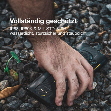 AGM H5 Pro Outdoor Handy Ohne Vertrag, Android 12 Outdoor Smartphone, Helio G85 Octa Core 6 GB+128 GB, 20 MP Nachtsichtkamera, 48 MP Triple Kamera 6,52 Zoll HD + 7000 mAh Akku IP68 4G Dual SIM schwarz
