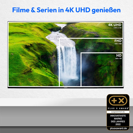 MEDION X15572 (MD 30708) 138,8 cm (55-tolline) televiisor (nutiteler, 4K Ultra HD, Dolby Vision HDR, Dolby Atmos, subwoofer, Netflix, Prime Video, MEMC, Micro Dimming, Bluetooth, PVR)