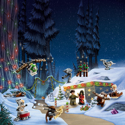 LEGO 75366 Star Wars Advent Calendar 2023, Christmas calendar with 24 gifts, including 9 figures, 10 vehicle toys and 5 mini models, Advent gift for Christmas for children and fans