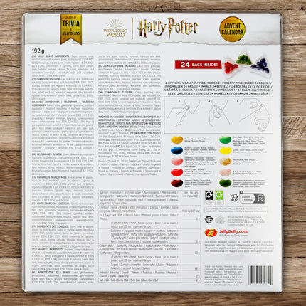 Harry Potteri advendikalender: 24 JellyBelly kotti + Marauderi kaart ja 24 viktoriiniküsimust, 192 g, maagiline maiuspala fännidele ja kollektsionääridele, piiratud väljaanne – võlu jõuluaega Sigatüükaga
