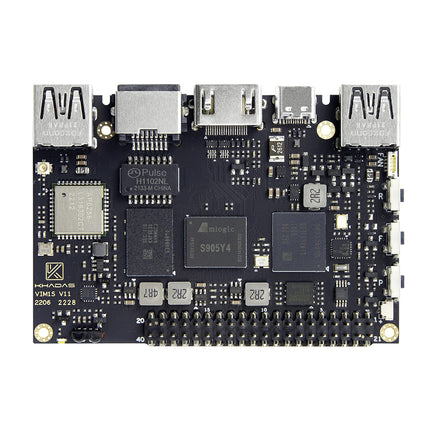 Khadas VIM1S Amlogic S905Y4 SBC Computer with 4K@60fps AV1 Ultra HD Video Playback - Multi-OS TV Box Single Board Computer, 32MB SPI Flash, Embedded Service (2+16GB)