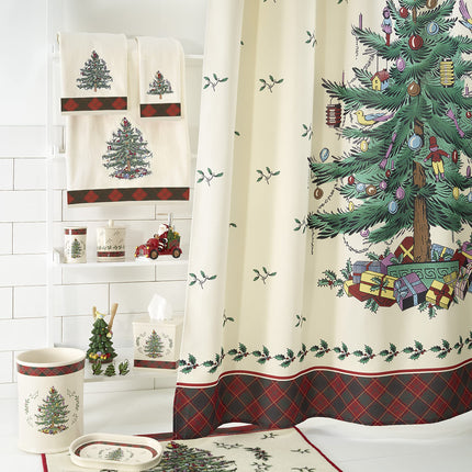 Avanti Linens Spode rätik, jõulupuu, tartan kollektsioon, elevandiluu