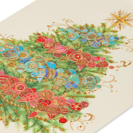 Papyrus Christmas Cards in Box with Envelopes, Peace and Happiness, Christmas Tree (12 pieces)