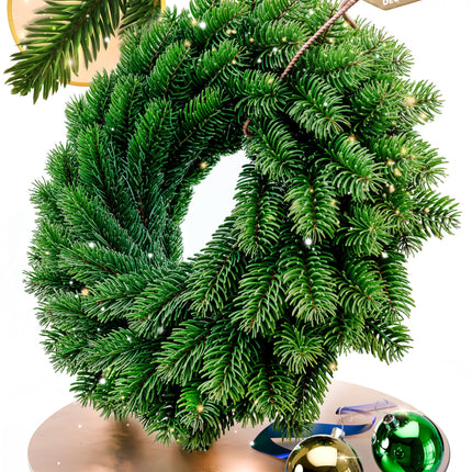 ArtiTree - jõulupärg uksele, advendipärg, jõulukaunistus sise- ja välistingimustes kasutamiseks, kunstkuusest pärg - 60cm