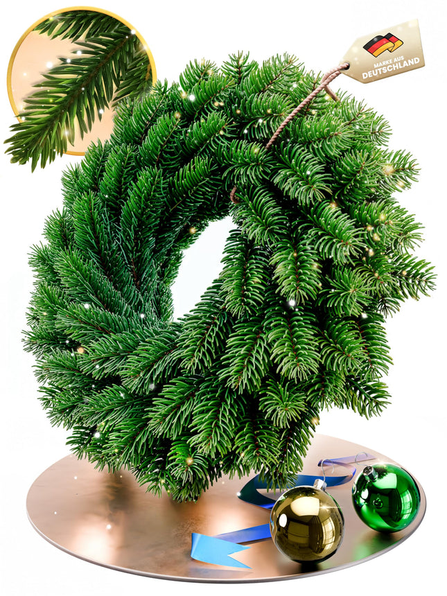 ArtiTree - jõulupärg uksele, advendipärg, jõulukaunistus sise- ja välistingimustes kasutamiseks, kunstkuusest pärg - 60cm