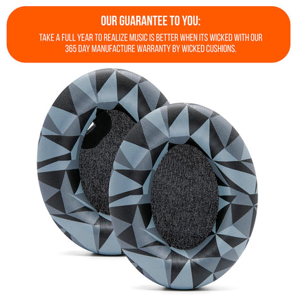 WC Wicked Cushions Extra Thick Ear Pads for Sony WH1000XM4 Headphones – Soft PU Leather, Luxurious Noise-Isolating Memory Foam, Works with Ear Sensor | Geo Grey