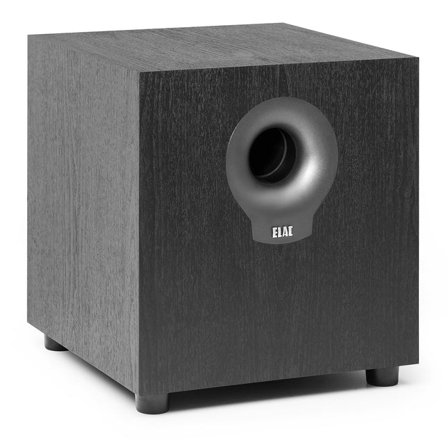 ELAC Debut Subwoofer S10.2, aktiivkõlar muusika esitamiseks stereosüsteemi kaudu, ideaalne võimendi sügava bassi ja võimsa heli jaoks, 200 W, must dekoor