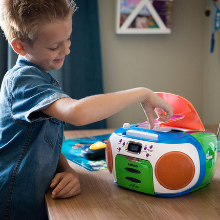 Lenco SCD-971 - Children's Radio - Cassette Radio with CD - CD Radio - Cassette Player - Stereo Speakers - Headphone Jack - Track Memory - Multicolored