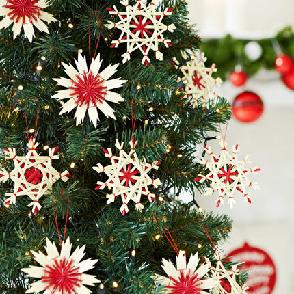 HEITMANN DECO Christmas tree decorations - straw pendants, 16-piece set - Christmas tree decorations made of natural material, 16-piece Christmas tree pendant set