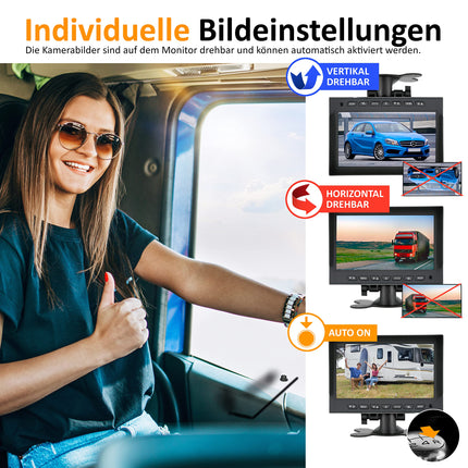 VSG24 13114 – 7“ professional van reversing monitor, TFT monitor including accessories, e-approval, distance lines, 12-24 V