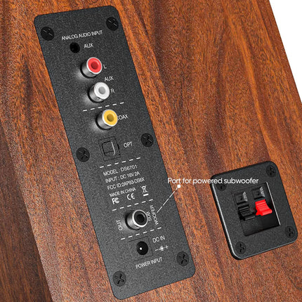 Saiyin Bluetooth-raamaturiiul, 40 W x 2 aktiivkõlarit telerile 4-tollise bassikõlariga, plaadimängija kõlarid optilise/AUX-sisendiga/subwoofer Line Out arvuti ja telerite jaoks