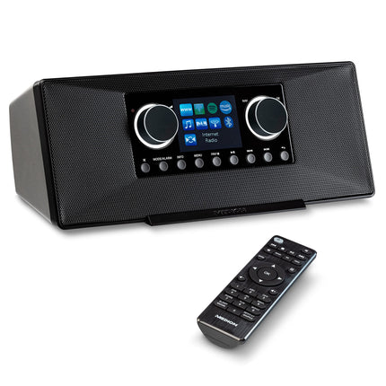 MEDION P85333 internetiraadio DAB+ funktsiooniga (Wi-Fi, FM, Spotify Connect, Amazon Music, DLNA, USB, kõrvaklapipesa, AUX, stereo RCA liiniväljund, unetaimer) must