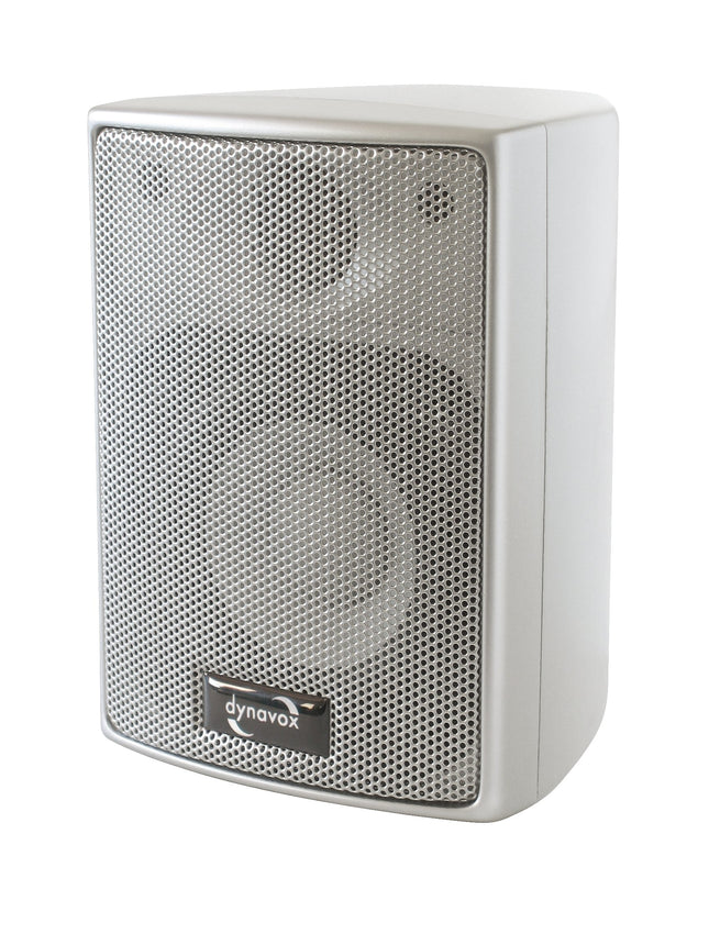Dynavox AS-301 Satellite Speakers, Pair, for Home Theater or Office, Compact Surround Box, Wall Mount, Silver