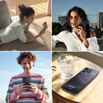 OUKITEL C51 nutitelefon, 18 GB (6+12) + 128 GB mobiiltelefon 6,8 tolli, Android 14 5150 mAh aku, 13 MP + 5 MP kaamera, näotuvastus ja sõrmejäljelugeja, GPS, kahe SIM-kaardiga 4G lukustamata mobiiltelefonid, sinine