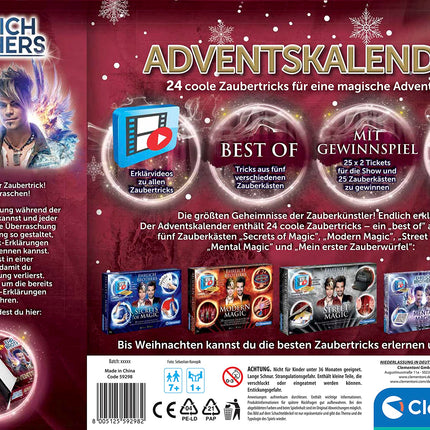 Ehrlich Brothers Advent Calendar - Magical Christmas Calendar with 24 Magic Tricks - Magic Box for Children Ages 7 and Up by Clementoni 59298
