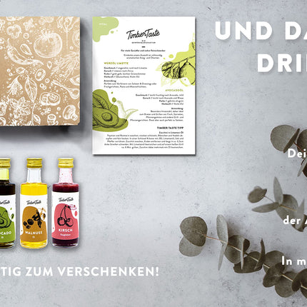 TIMBER TASTE® äädika ja õli kinkekomplekt naistele [ergutav] - 5 suurepärast äädikat ja toiduõli [5x40ml] - toidukarpide komplekt - eriline kinkekomplekt emadepäevaks - emadepäeva kinkekarp emale