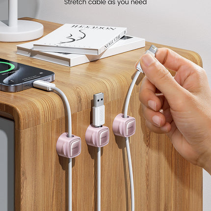toocki Cable Holder Cable Clips Adjustable Cable Organizer Magnetic Cable Management Self-Adhesive Cable Holder (Pink, 12 Pack)