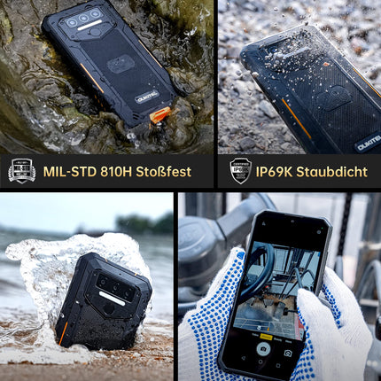 OUKITEL WP23 Android 13 välistingimustes kasutatav mobiiltelefon 10 600 mAh vastupidav nutitelefon 6517 tolli HD+ 7 GB + 64 GB 1 TB laiendatav ilma lepinguta 13 MP + 5 MP kaamera 4G kahe SIM-kaardiga, IP68/NFC/OTG/GPS/Face ID, roheline