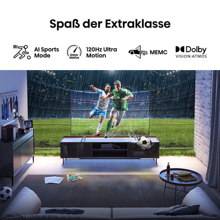 Hisense 65E7KQ PRO 164 cm (65-tolline) televiisor, 4K UHD, QLED, nutiteler, HDR, Dolby Vision IQ, 144 Hz (VRR), HDMI 2.1, mängurežiim PRO, kolmekordne tuuner, sisseehitatud Alexa, Dolby Atmos, tumehall [2023]