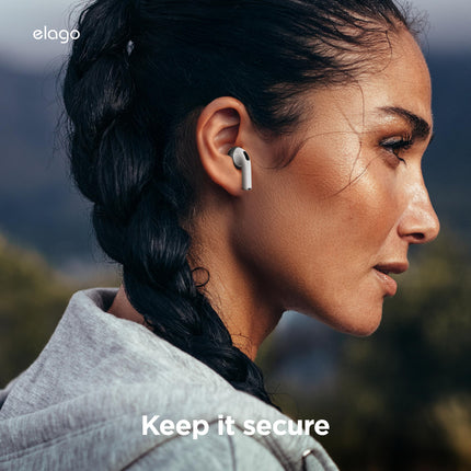 elago 2 Pairs of AirPods 4 Earbud Covers, Designed for AirPods 4, [Fit in Case] ​​Non-Slip Silicone Cover, Scratch-Resistant, Installation Guide (1 Pair of Each)
